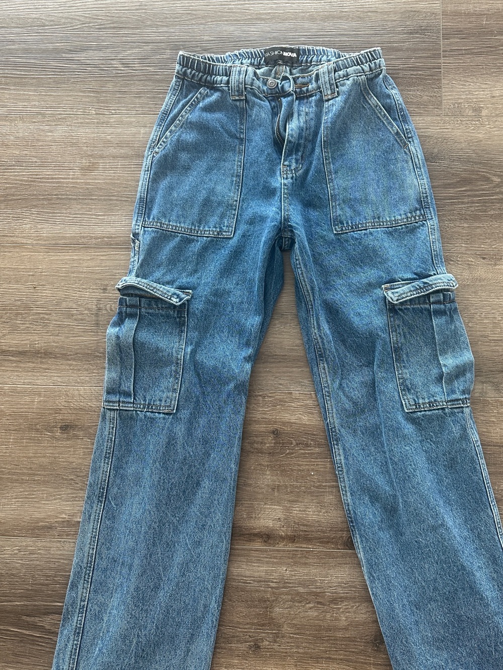 Fashion Nova Light Blue Denim Jeans with Elastic Waist